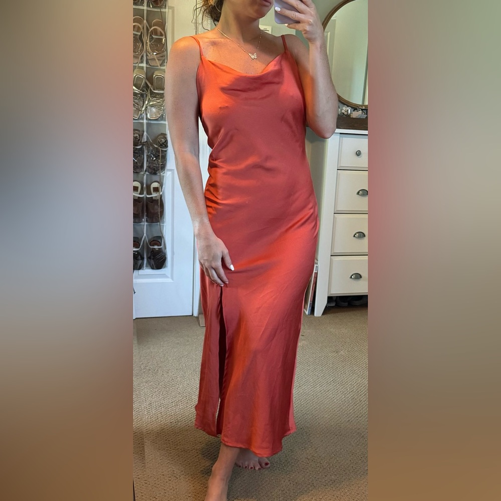 satin midi dress